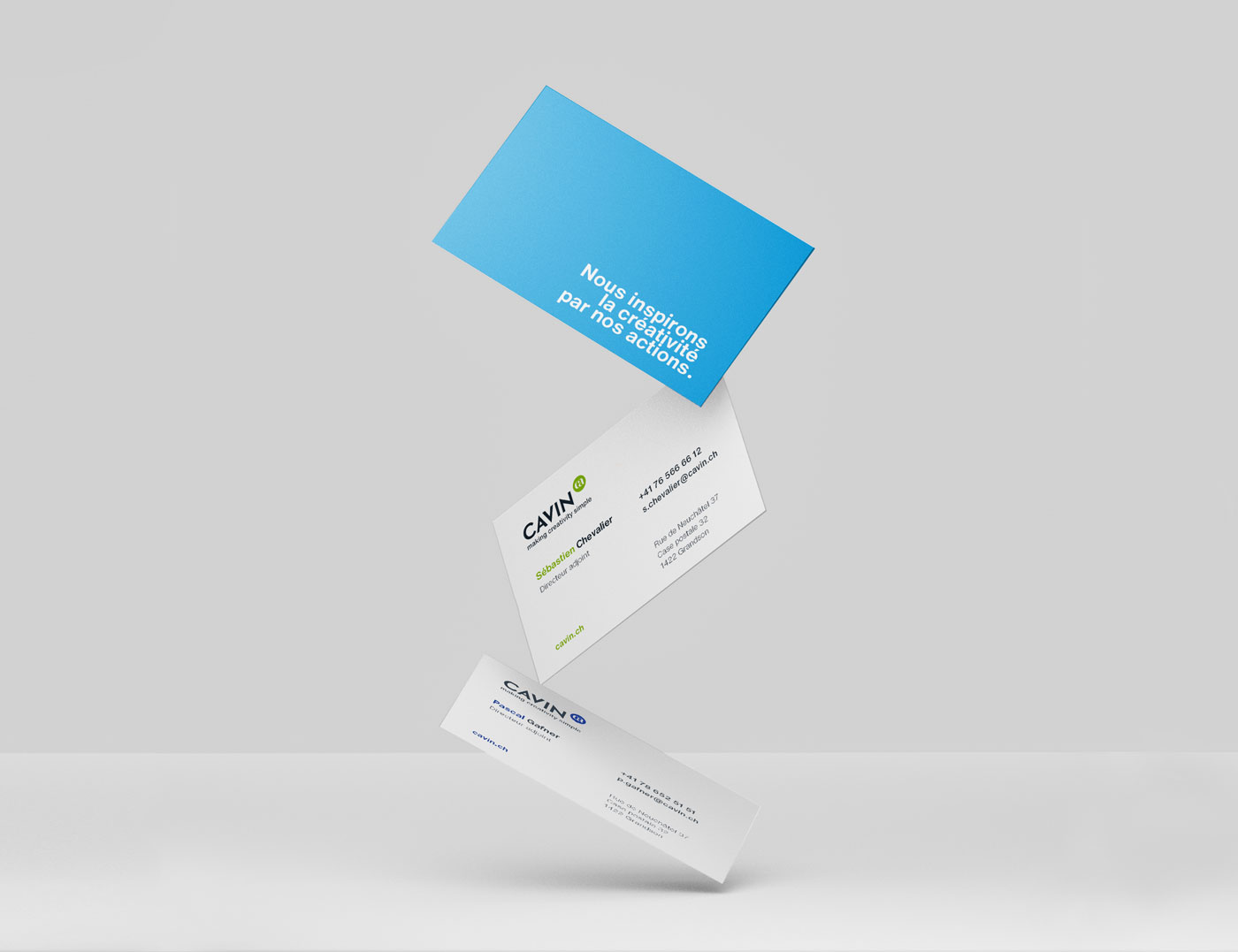 Photo des cartes de visite Cavin